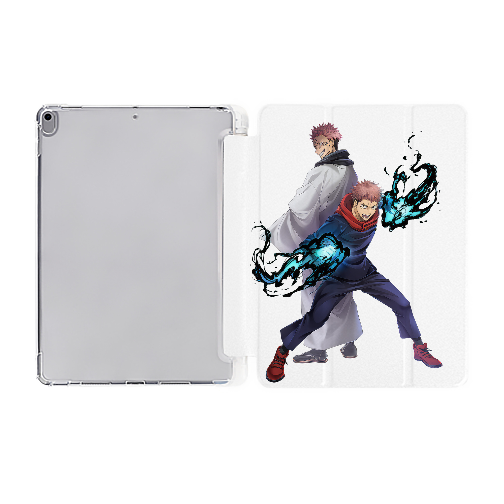 （画像用） 呪術廻戦 Jujutsu Kaisen IPad ケース ペン収納付き 三つ折りスタンド PUレザー×シリコン 対応機種9.5/10.5/10.9インチ